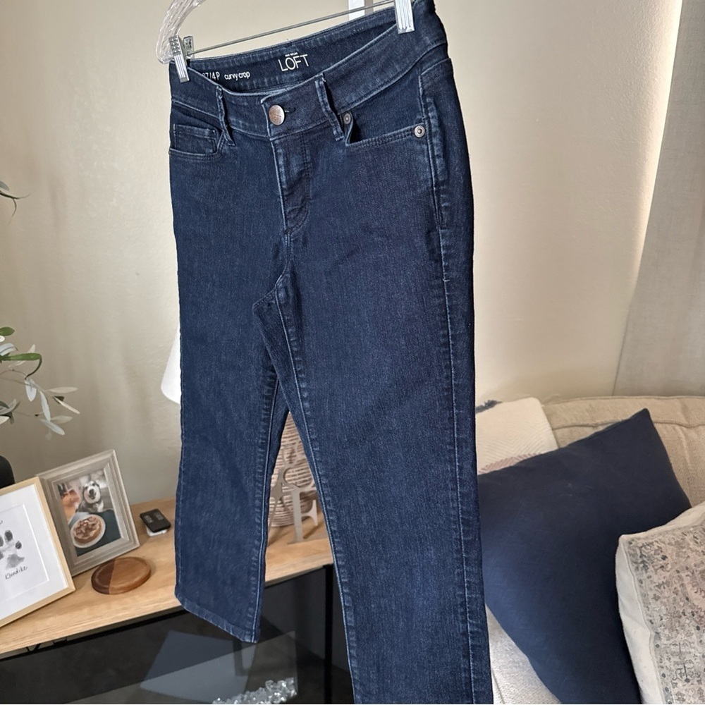 Ann Taylor LOFT Womens Curvy Crop Blue Jeans Size 4P/27 - Picture 3 of 8